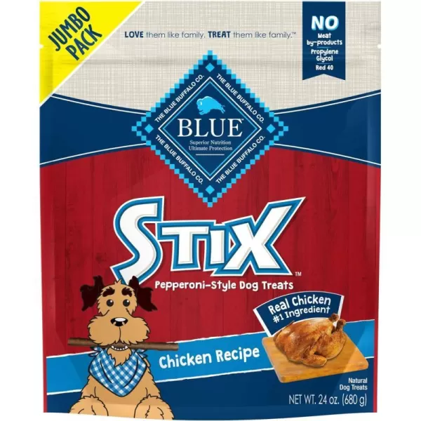 imageBlue Buffalo Stix Natural SoftMoist Dog Treats Lamb Recipe 5oz bag Pack of 6Chicken 24 Ounce Pack of 1