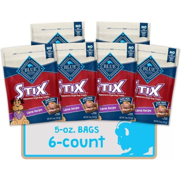 imageBlue Buffalo Stix Natural SoftMoist Dog Treats Lamb Recipe 5oz bag Pack of 6Lamb 5 Ounce Pack of 6