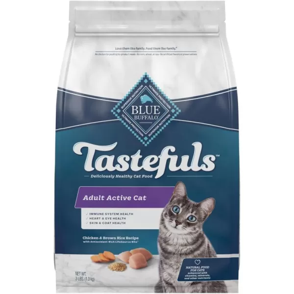 imageBlue Buffalo Tastefuls Active Natural Adult Dry Cat Food Chicken 3lb bagBlue Buffalo Tastefuls Active Natural Adult Dry Cat Food Chicken 3lb bag