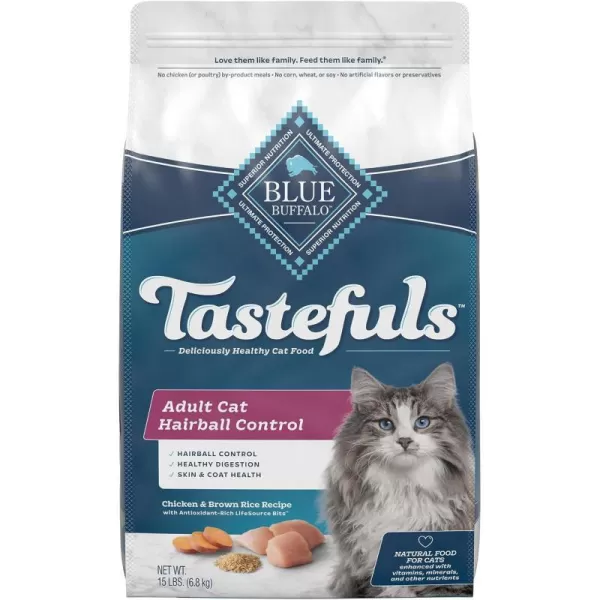 imageBlue Buffalo Tastefuls Hairball Control Natural Adult Dry Cat Food Chicken 15lb bagBlue Buffalo Tastefuls Hairball Control Natural Adult Dry Cat Food Chicken 15lb bag