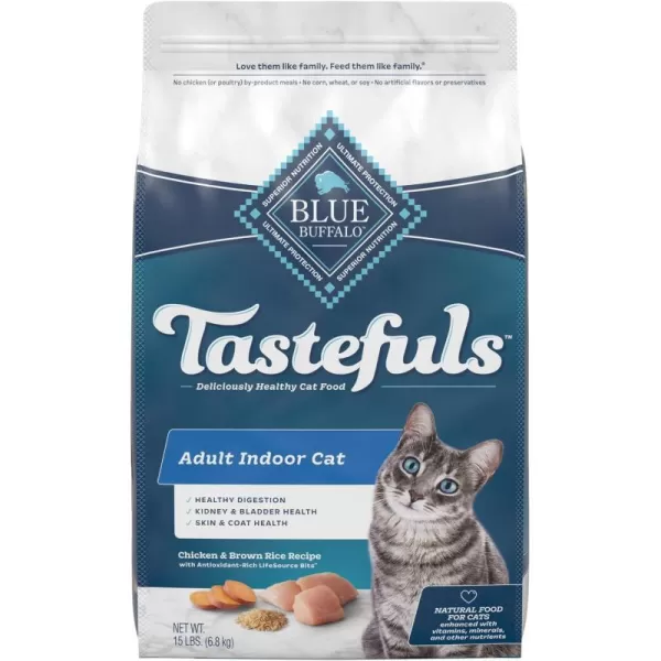 imageBlue Buffalo Tastefuls Indoor Natural Adult Dry Cat Food Chicken 7lb bagChicken 15 Pound Pack of 1