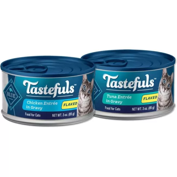 imageBlue Buffalo Tastefuls Natural Flaked Wet Cat Food Bundle Flaked Chicken and Tuna 3oz cans 48 Count 24 of Each FlavorBUNDLE Chicken amp Tuna 3 Ounce Pack of 48