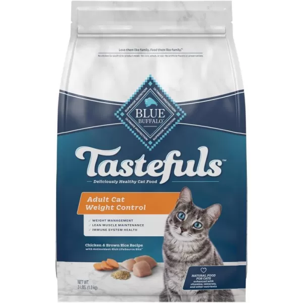 imageBlue Buffalo Tastefuls Weight Control Natural Adult Dry Cat Food Chicken 15lb bag3 Pound Pack of 1