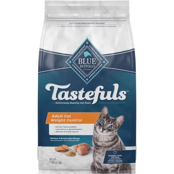 imageBlue Buffalo Tastefuls Weight Control Natural Adult Dry Cat Food Chicken 15lb bag7 Pound Pack of 1