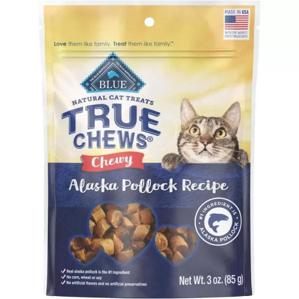 imageBlue Buffalo True Chews Natural Chewy Cat Treats Duck 3 oz bagAlaska Pollock