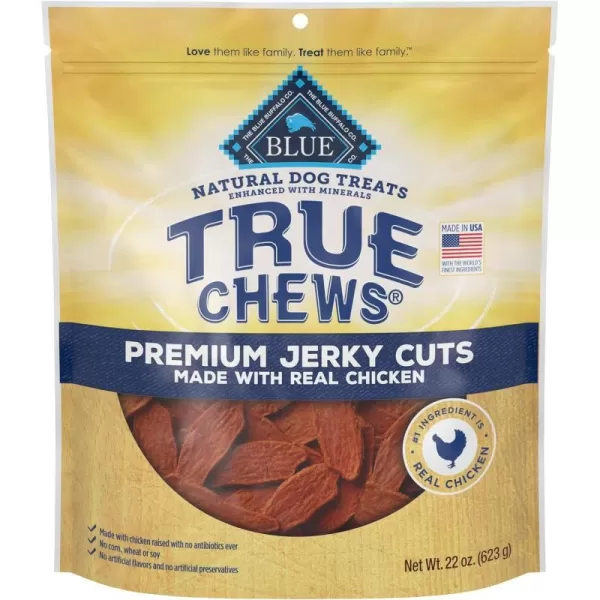 imageBlue Buffalo True Chews Premium Jerky Cuts Natural Dog Treats Duck 22 oz bagChicken 137 Pound Pack of 1