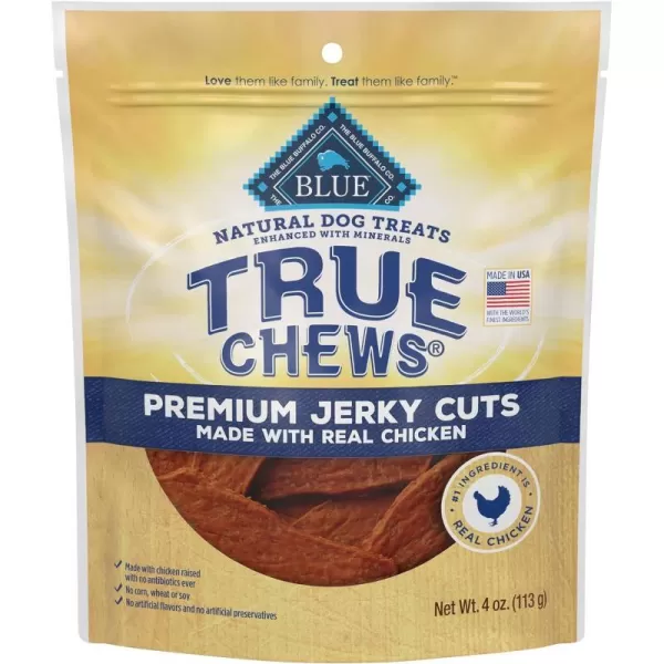 imageBlue Buffalo True Chews Premium Jerky Cuts Natural Dog Treats Duck 22 oz bagChicken 4 Ounce Pack of 1