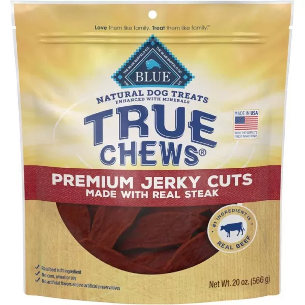 imageBlue Buffalo True Chews Premium Jerky Cuts Natural Dog Treats Duck 22 oz bagSteak 125 Pound Pack of 1