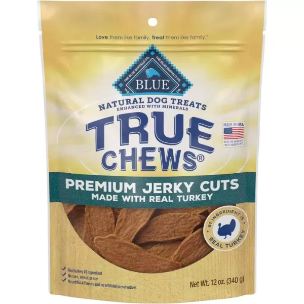 imageBlue Buffalo True Chews Premium Jerky Cuts Natural Dog Treats Duck 22 oz bagTurkey 12 Ounce Pack of 1