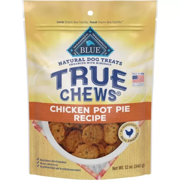 imageBlue Buffalo True Chews Premium Natural Dog Treats Pork and Chicken Sausage 14 oz bagChicken Pot Pie 12 Ounce Pack of 1