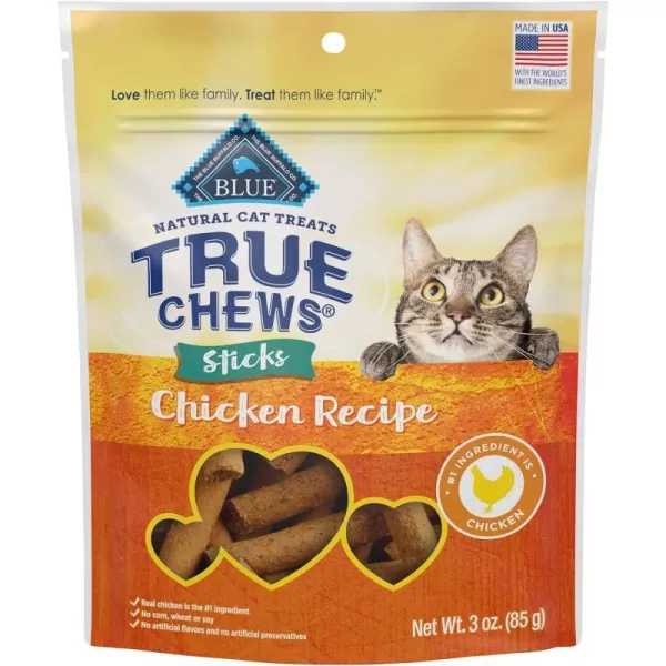 imageBlue Buffalo True Chews Sticks Natural Cat Treats Chicken 3 oz BagChicken 3 Ounce Pack of 1