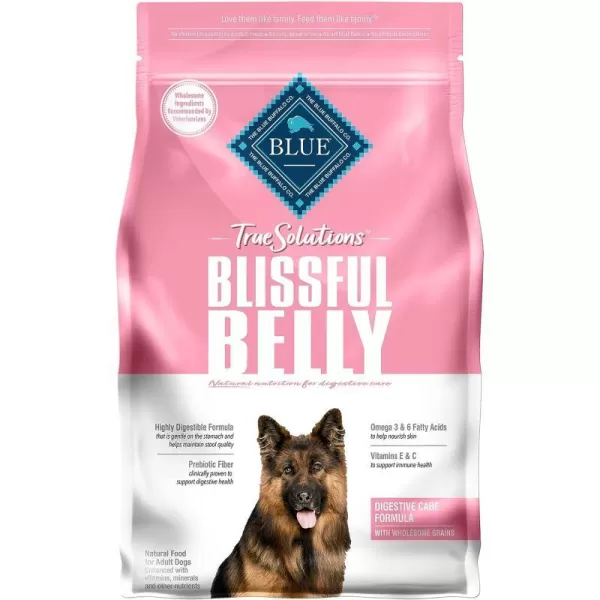 imageBlue Buffalo True Solutions Blissful Belly Natural Digestive Care Adult Dry Dog Food Chicken 24lbChicken Dry Dog Food 4 Pound Pack of 1