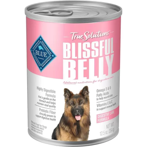 imageBlue Buffalo True Solutions Blissful Belly Natural Digestive Care Adult Dry Dog Food Chicken 24lbChicken Wet Dog Food 125 Ounce Pack of 12