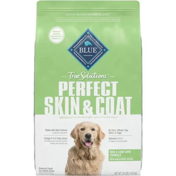 imageBlue Buffalo True Solutions Perfect Skin amp Coat Natural Adult Dry Dog Food Salmon 24lbDry Dog Food Salmon 24 Pound Pack of 1