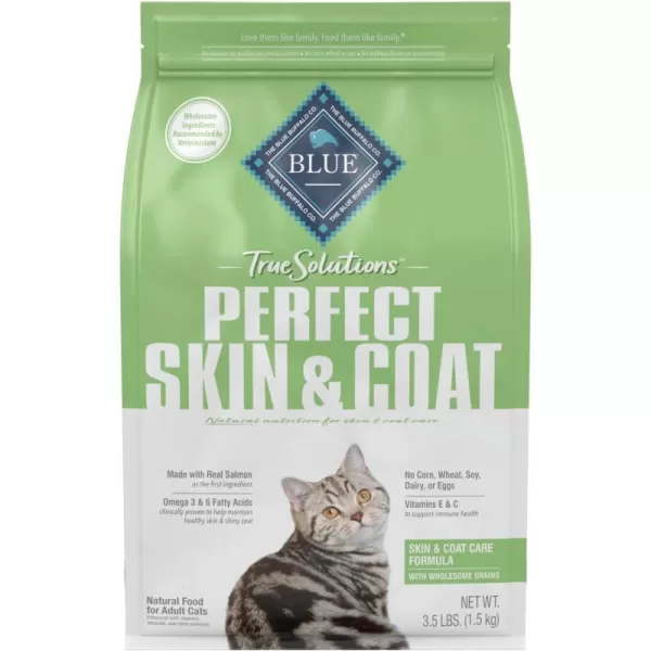 imageBlue Buffalo True Solutions Perfect Skin amp Coat Natural Adult Wet Cat Food Whitefish 3oz cans Pack of 24Dry Cat Food Salmon 35 Pound Pack of 1