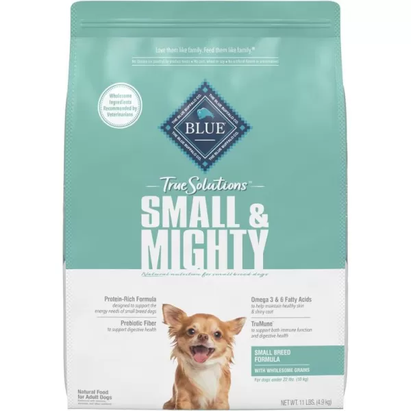 imageBlue Buffalo True Solutions Small amp Mighty Natural Small Breed Adult Dry Dog Food Chicken 11lbChicken Dry Dog Food 11 Pound Pack of 1