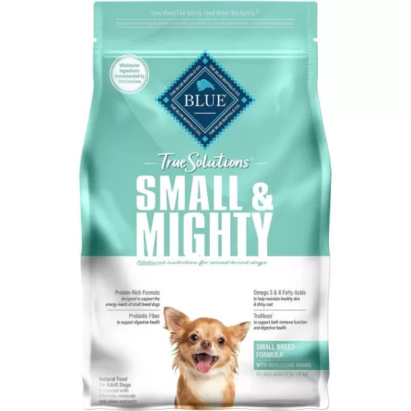 imageBlue Buffalo True Solutions Small amp Mighty Natural Small Breed Adult Dry Dog Food Chicken 4lbChicken Dry Dog Food 4 Pound Pack of 1