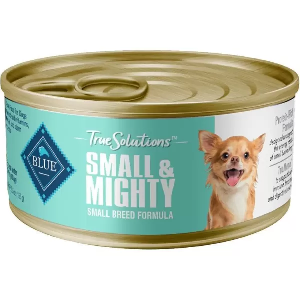 imageBlue Buffalo True Solutions Small amp Mighty Natural Small Breed Adult Dry Dog Food Chicken 4lbChicken Wet Dog Food 55 Ounce Pack of 24