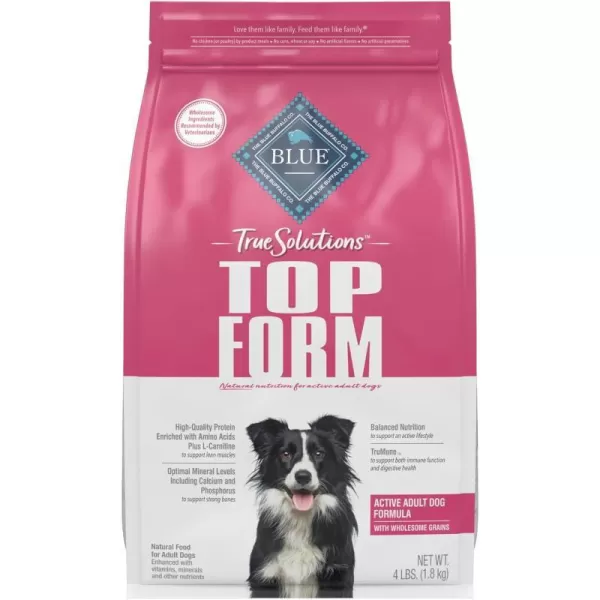 imageBlue Buffalo True Solutions Top Form Natural Active Breed Adult Dry Dog Food Chicken 4lbDry Dog Food 4 Pound Pack of 1