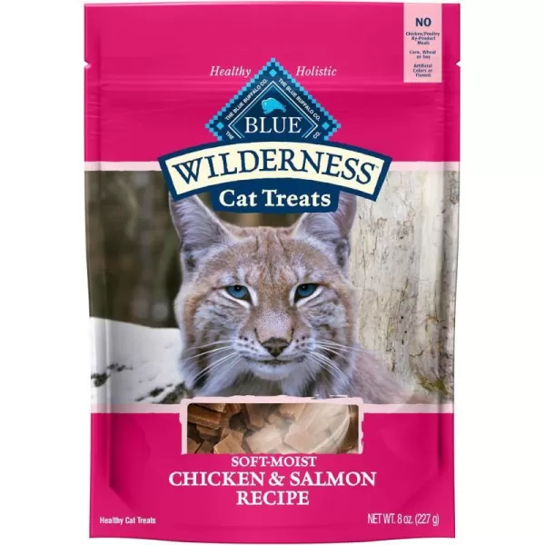 imageBlue Buffalo Wilderness Grain Free SoftMoist Cat Treats Chicken amp Salmon 2oz BagChicken amp Salmon 8 Ounce Pack of 1