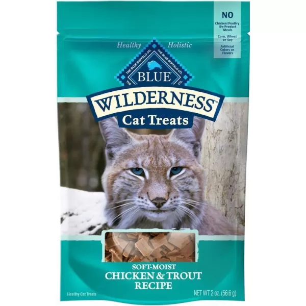 imageBlue Buffalo Wilderness Grain Free SoftMoist Cat Treats Chicken amp Salmon 2oz BagChicken amp Trout 2 Ounce Pack of 1