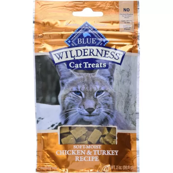 imageBlue Buffalo Wilderness Grain Free SoftMoist Cat Treats Chicken amp Salmon 2oz BagChicken amp Turkey 2 Ounce Pack of 1