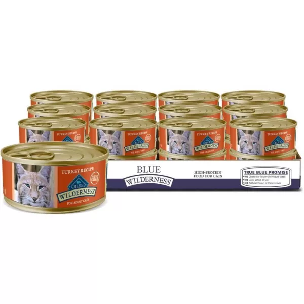 imageBlue Buffalo Wilderness High Protein Grain Free Natural Adult Pate Wet Cat Food Chicken 55oz cans Pack of 24Turkey 55 Ounce Pack of 24