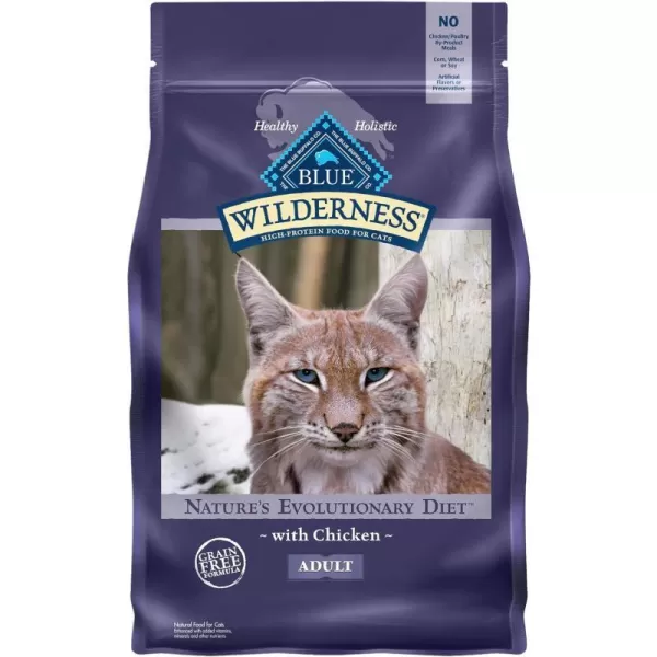 imageBlue Buffalo Wilderness High Protein Natural Adult Dry Cat Food Duck 5lbChicken 4 Pound Pack of 1
