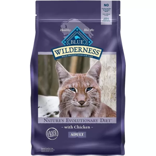 imageBlue Buffalo Wilderness High Protein Natural Adult Dry Cat Food Duck 5lbChicken 6 Pound Pack of 1