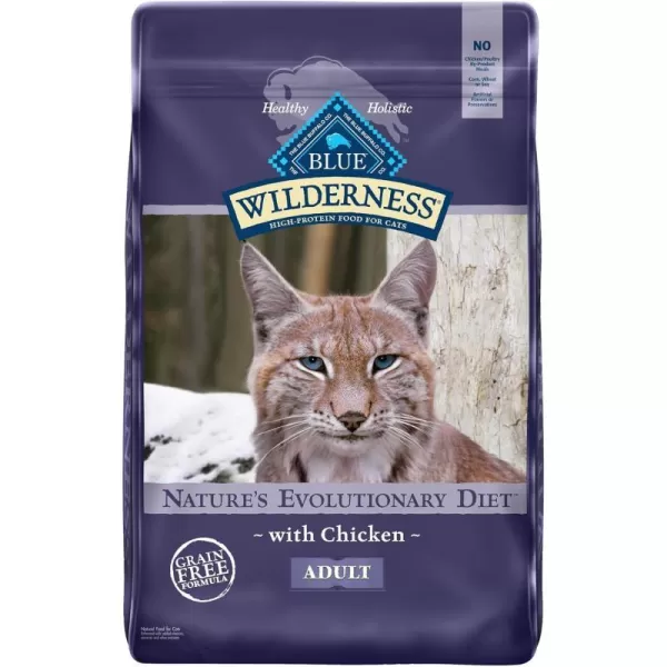 imageBlue Buffalo Wilderness High Protein Natural Adult Dry Cat Food Duck 5lbChicken 95 Pound Pack of 1