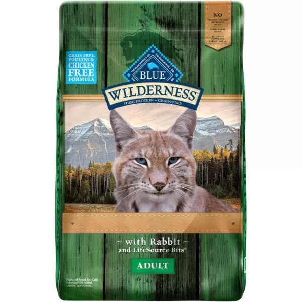 imageBlue Buffalo Wilderness High Protein Natural Adult Dry Cat Food Duck 5lbRabbit 10 Pound Pack of 1