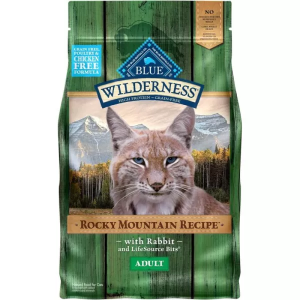 imageBlue Buffalo Wilderness High Protein Natural Adult Dry Cat Food Duck 5lbRabbit 4 Pound Pack of 1