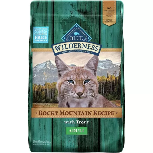 imageBlue Buffalo Wilderness High Protein Natural Adult Dry Cat Food Duck 5lbTrout 10 Pound Pack of 1