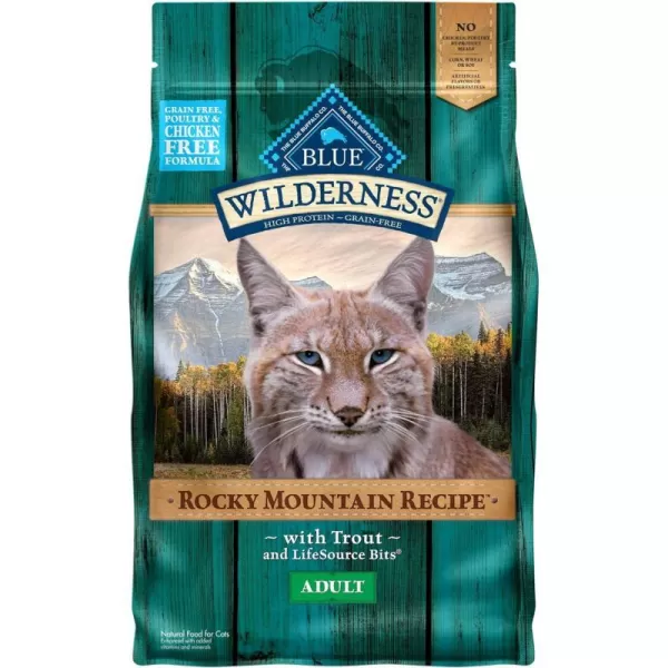 imageBlue Buffalo Wilderness High Protein Natural Adult Dry Cat Food Duck 5lbTrout 4 Pound Pack of 1