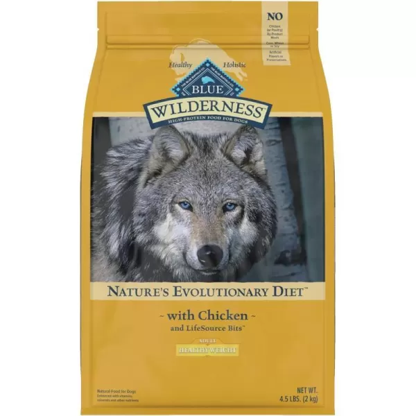 imageBlue Buffalo Wilderness High Protein Natural Adult Healthy Weight Dry Dog Food Chicken 45lbChicken 45 Pound Pack of 1