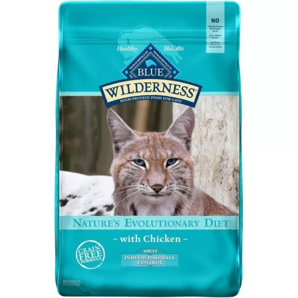 imageBlue Buffalo Wilderness High Protein Natural Adult Indoor Hairball Control Dry Cat Food Chicken 5lbChicken 11 Pound Pack of 1