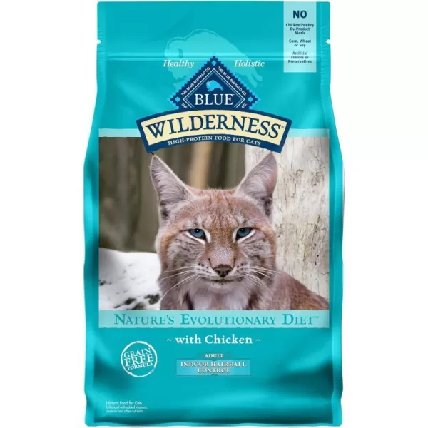 imageBlue Buffalo Wilderness High Protein Natural Adult Indoor Hairball Control Dry Cat Food Chicken 5lbChicken 5 Pound Pack of 1
