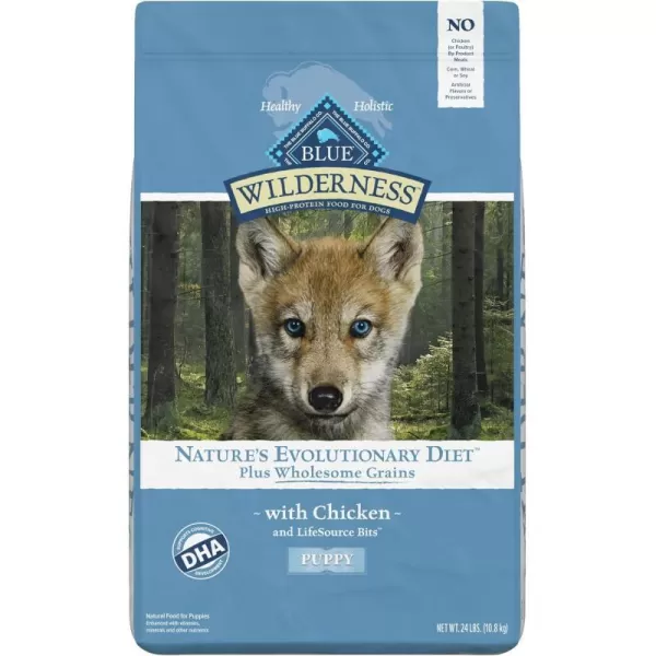 imageBlue Buffalo Wilderness High Protein Natural Puppy Dry Dog Food plus Wholesome Grains Chicken 11lb24 Pound Pack of 1