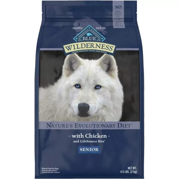 imageBlue Buffalo Wilderness High Protein Natural Senior Dry Dog Food Chicken 24lbChicken 45 Pound Pack of 1