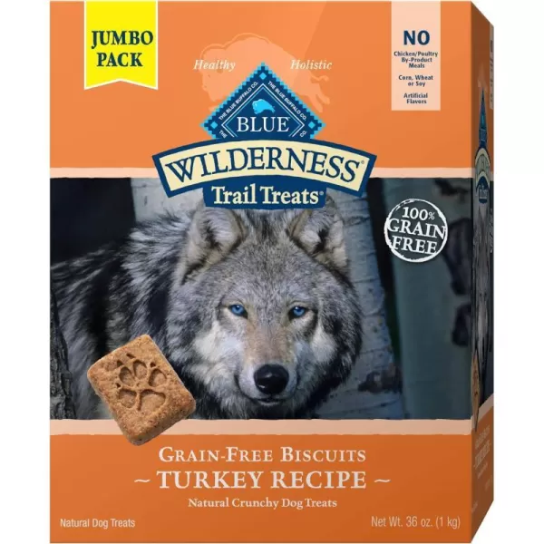 imageBlue Buffalo Wilderness Rocky Mountain Recipe High Protein Grain Free Crunchy Dog Treats Biscuits Red Meat 8oz bagTurkey 1 Count Pack of 1