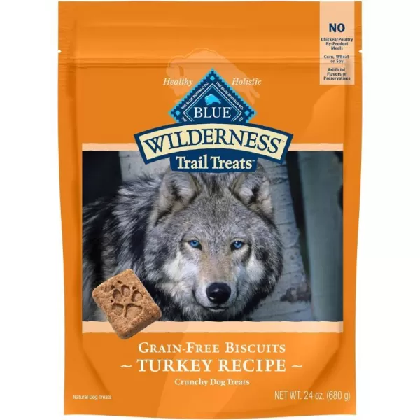 imageBlue Buffalo Wilderness Rocky Mountain Recipe High Protein Grain Free Crunchy Dog Treats Biscuits Red Meat 8oz bagTurkey 15 Pound Pack of 1