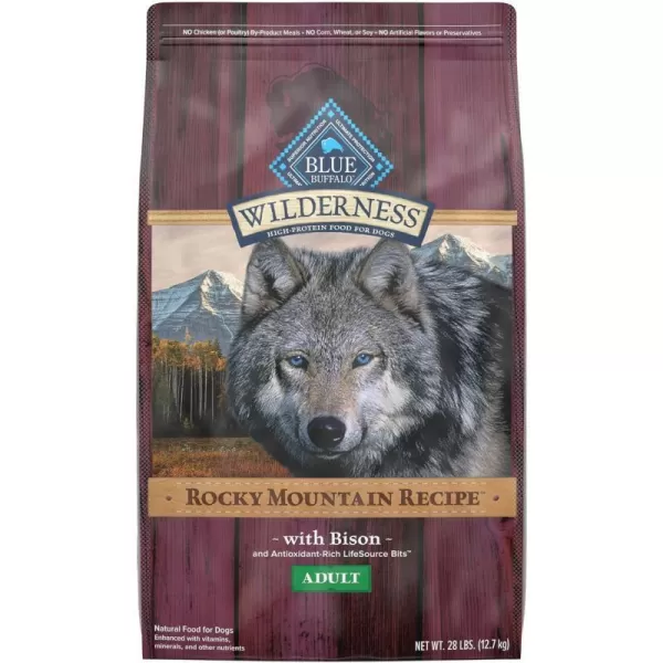 imageBlue Buffalo Wilderness Rocky Mountain Recipe High Protein Natural Adult Dry Dog Food Bison with Grain 28 lb BagBlue Buffalo Wilderness Rocky Mountain Recipe High Protein Natural Adult Dry Dog Food Bison with Grain 28 lb Bag