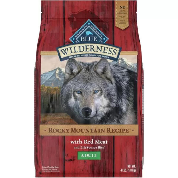imageBlue Buffalo Wilderness Rocky Mountain Recipe High Protein Natural Adult Dry Dog Food Red Meat 22lbRed Meat 4 Pound Pack of 1