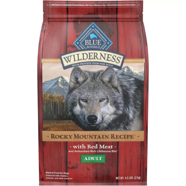 imageBlue Buffalo Wilderness Rocky Mountain Recipe High Protein Natural Adult Dry Dog Food Red Meat with Grain 24 lb bagRed Meat with Grain 45 Pound Pack of 1