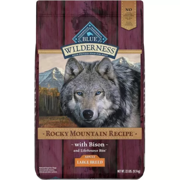 imageBlue Buffalo Wilderness Rocky Mountain Recipe High Protein Natural Adult Large Breed Dry Dog Food Bison 22lbBison