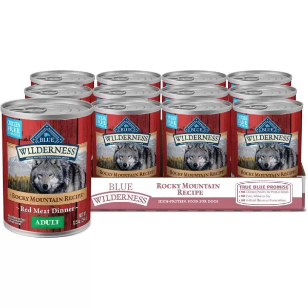imageBlue Buffalo Wilderness Rocky Mountain Recipe High Protein Natural Adult Wet Dog Food Red Meat 125oz cans Pack of 12Blue Buffalo Wilderness Rocky Mountain Recipe High Protein Natural Adult Wet Dog Food Red Meat 125oz cans Pack of 12