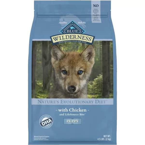 imageBlue Buffalo Wilderness Rocky Mountain Recipe High Protein Natural Puppy Dry Dog Food Red Meat 22lbDry Dog Food Chicken Grain Free 45 Pound Pack of 1