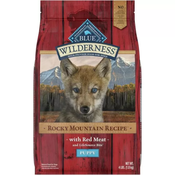 imageBlue Buffalo Wilderness Rocky Mountain Recipe High Protein Natural Puppy Dry Dog Food Red Meat 22lbDry Dog Food Red Meat ChickenFree 4 Pound Pack of 1