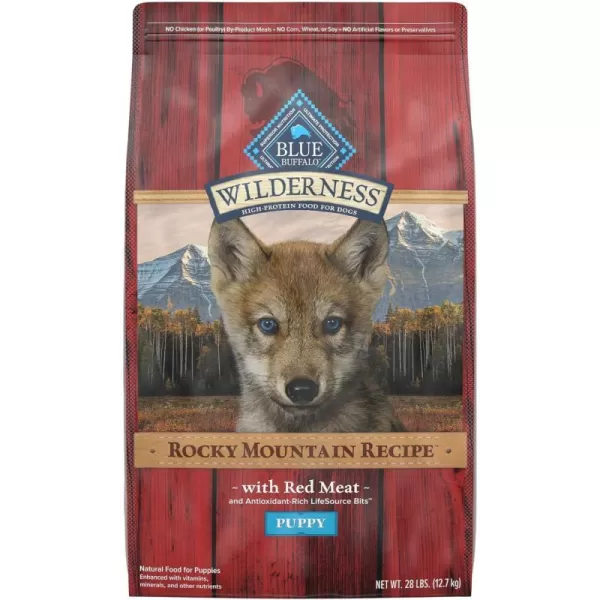 imageBlue Buffalo Wilderness Rocky Mountain Recipe High Protein Natural Puppy Dry Dog Food Red Meat with Grain 28 lb bagBlue Buffalo Wilderness Rocky Mountain Recipe High Protein Natural Puppy Dry Dog Food Red Meat with Grain 28 lb bag