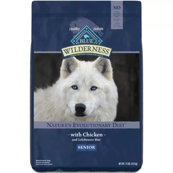 imageBlue Buffalo Wilderness Rocky Mountain Recipe High Protein Natural Senior Dry Dog Food Red Meat 22lbChicken